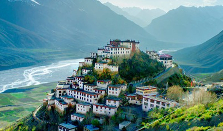 Panoramic Spiti Valley cold desert Himalayan landscape in tour package